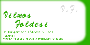 vilmos foldesi business card